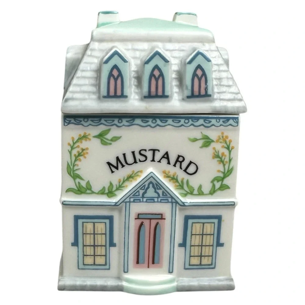 Vintage Mustard The Lenox Spice Village FinePorcelain House Jar 1989 Replacement